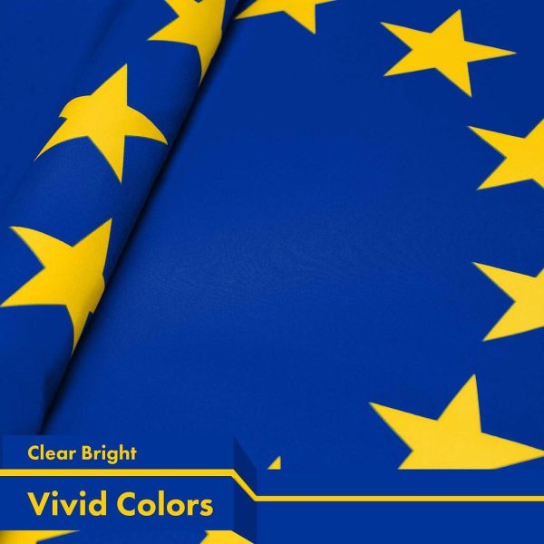 G128 3 Pack: European Union Flag | 3x5 Ft | LiteWeave Pro Series Printed 150D Polyester | Country Flag, Indoor/Outdoor, Vibrant Colors, Brass Grommets, Thicker and More Durable Than 100D 75D Polyester - Image 3