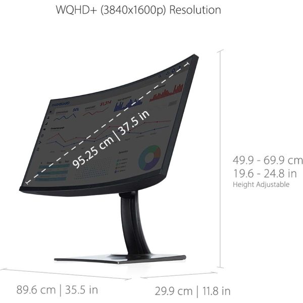 ViewSonic VP3881A 38-Inch IPS WQHD+ Curved 21:9 Monitor with 100% sRGB Rec 709, Eye Care, HDR10 Support, 90W USB C, HDMI, USB, DisplayPort for Professional Home and Office - Image 9