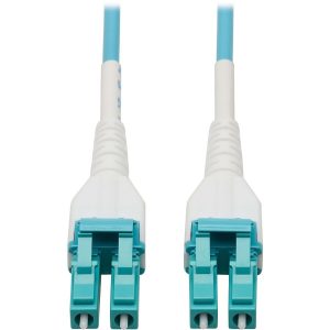 Eaton Tripp Lite Series 100G Duplex Multimode 50/125 OM4 Armored Fiber Optic Cable (LC/LC Duplex M/M), LSZH, Aqua, 100 m (328 ft.)