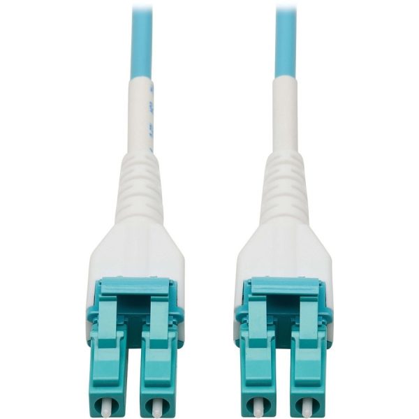 Eaton Tripp Lite Series 100G Duplex Multimode 50/125 OM4 Armored Fiber Optic Cable (LC/LC Duplex M/M), LSZH, Aqua, 100 m (328 ft.)