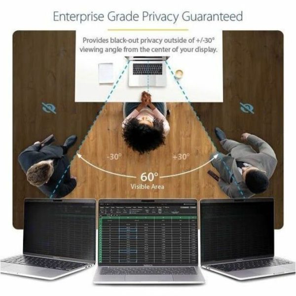 StarTech.com Laptop Privacy Screen for 13 inch MacBook Pro & Air - Magnetic Removable Security Filter - Blue Light Reducing - Matte/Glossy - Image 2
