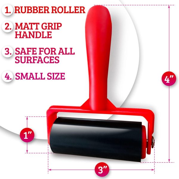 Rubber Tape Roller for Grip Tape Anti Slip Tape Treads and Other Tape (Gaffer Tape Masking Tape Painters Tape and Other) to Remove Air Bubbles for Tape and Stick Tape Firmly on The Surface - Image 2