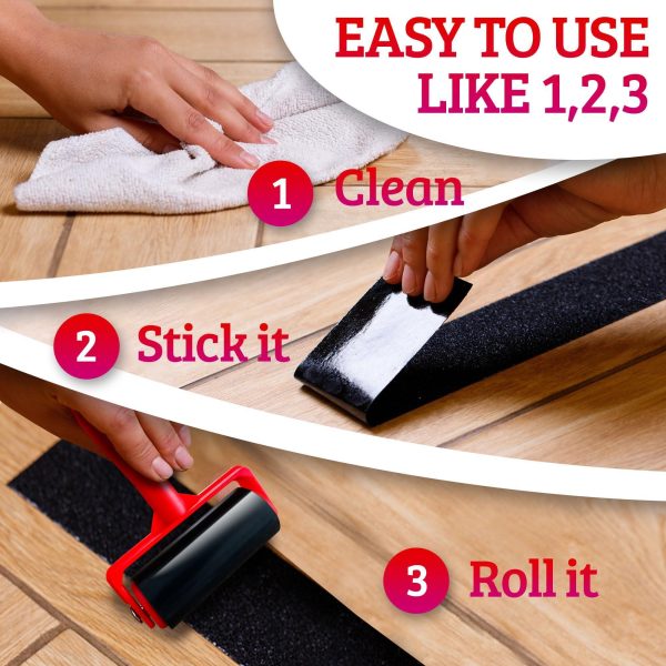 Rubber Tape Roller for Grip Tape Anti Slip Tape Treads and Other Tape (Gaffer Tape Masking Tape Painters Tape and Other) to Remove Air Bubbles for Tape and Stick Tape Firmly on The Surface - Image 3
