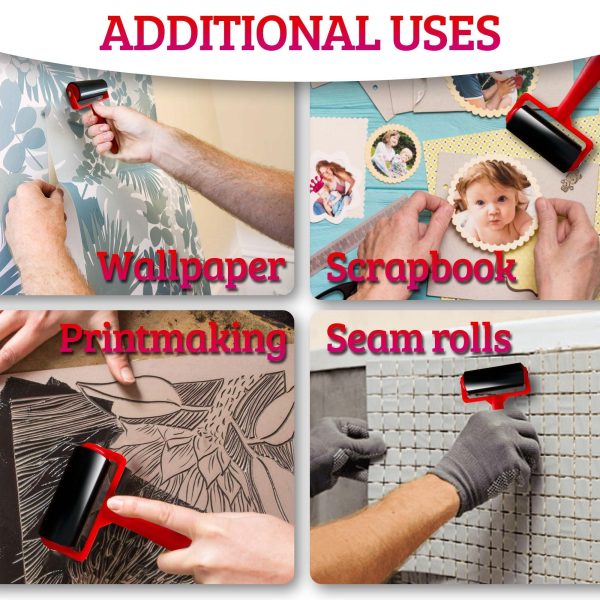 Rubber Tape Roller for Grip Tape Anti Slip Tape Treads and Other Tape (Gaffer Tape Masking Tape Painters Tape and Other) to Remove Air Bubbles for Tape and Stick Tape Firmly on The Surface - Image 5
