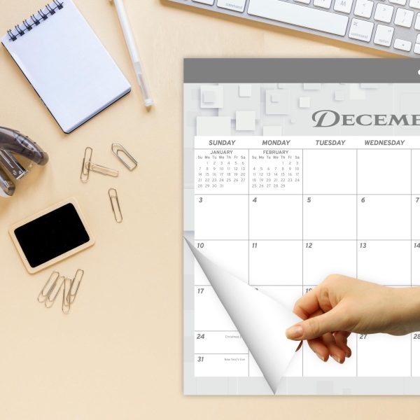 Desk Calendar 2024 17x12 Wall Calendar      Thick Paper & Notes Section   Runs from December 2023   December 2024 (Gray) - Image 5
