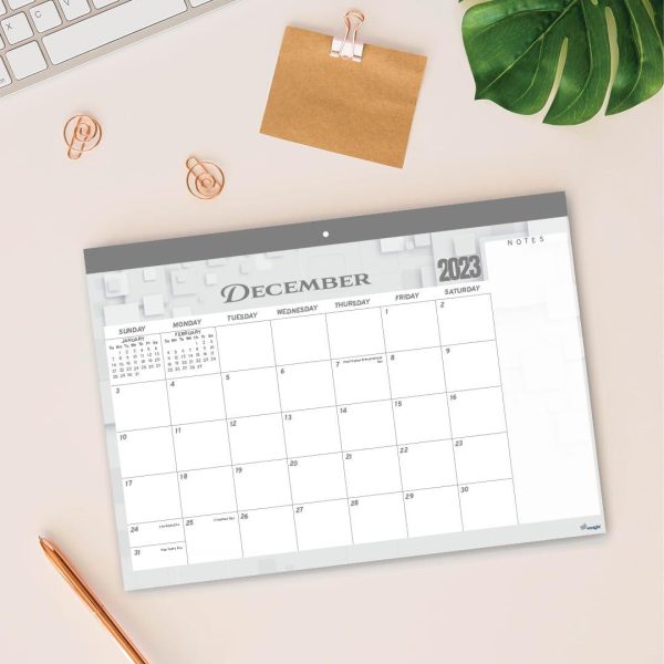 Desk Calendar 2024 17x12 Wall Calendar      Thick Paper & Notes Section   Runs from December 2023   December 2024 (Gray) - Image 7