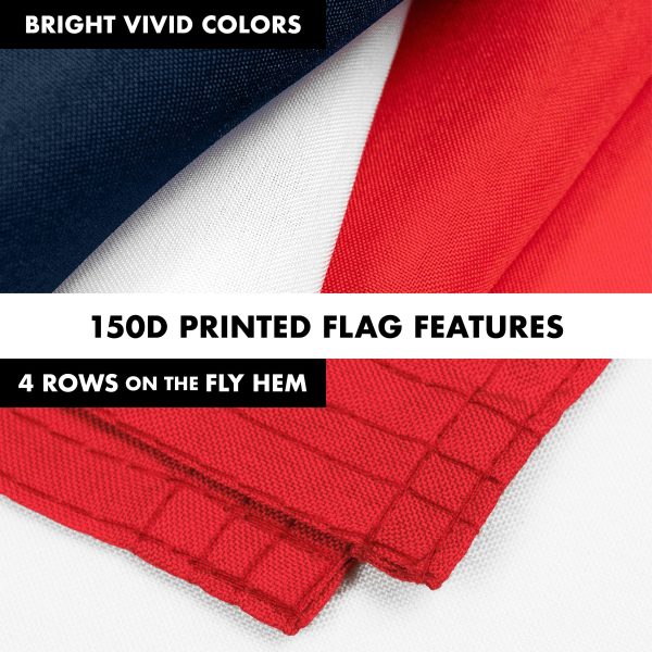 G128 - 6 Feet Tangle Free Spinning Flagpole (White) Navy Blue NEW France French 3x5 FT Flag Brass Grommets Printed 150D (Flag Included) Aluminum Flag Pole - Image 5
