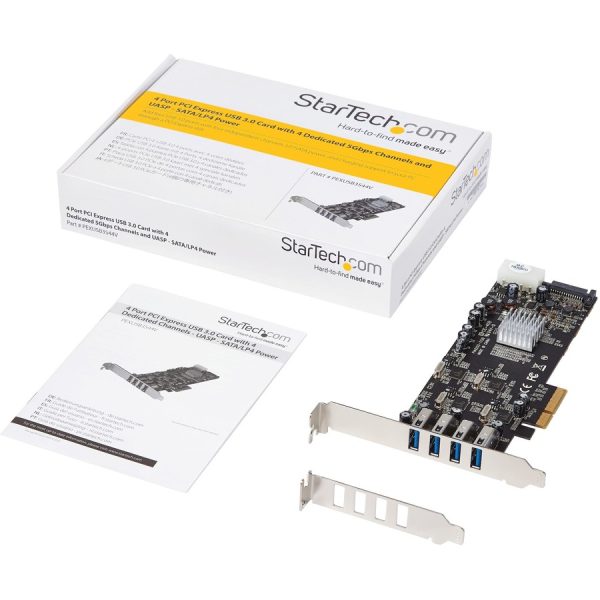 StarTech.com 4 Port PCI Express (PCIe) SuperSpeed USB 3.0 Card Adapter w/ 4 Dedicated 5Gbps Channels - UASP - SATA/LP4 Power - Image 7