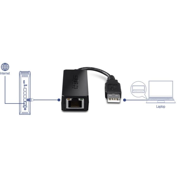 TRENDnet USB 2.0 to Fast Ethernet Adapter, Supports Windows And Mac OS, ASIX AX88772A Chipset, Backwards Compatible With USB 1.0 And 1.0, Full Duplex 200 Mbps Ethernet Speeds, Black, TU2-ET100 - Image 3