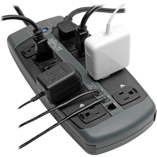 Eaton Tripp Lite Series Protect It! 10-Outlet Surge Protector, 8 ft. (2.43 m) Cord with Right-Angle Plug, 2395 Joules, Tel/DSL Protection, Black Housing - Image 3