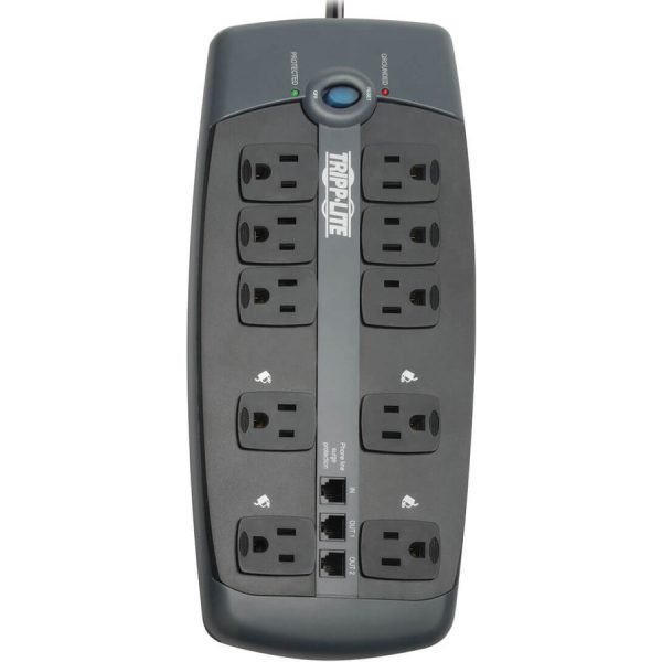 Eaton Tripp Lite Series Protect It! 10-Outlet Surge Protector, 8 ft. (2.43 m) Cord with Right-Angle Plug, 2395 Joules, Tel/DSL Protection, Black Housing - Image 4