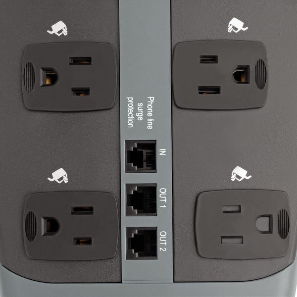 Eaton Tripp Lite Series Protect It! 10-Outlet Surge Protector, 8 ft. (2.43 m) Cord with Right-Angle Plug, 2395 Joules, Tel/DSL Protection, Black Housing - Image 6