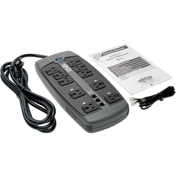 Eaton Tripp Lite Series Protect It! 10-Outlet Surge Protector, 8 ft. (2.43 m) Cord with Right-Angle Plug, 2395 Joules, Tel/DSL Protection, Black Housing - Image 8