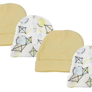 Baby Boy, Baby Girl, Unisex Infant Caps (pack Of 4) Nc_0365