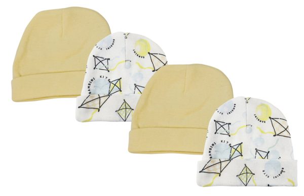 Baby Boy, Baby Girl, Unisex Infant Caps (pack Of 4) Nc_0365