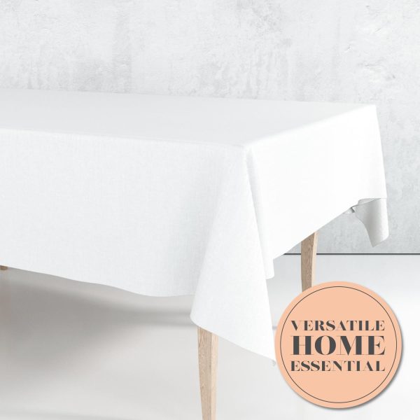 2 Square Tablecloth Covers 85x85 Inch | Table Cloths for Square or Round Table | 200 GSM Washable Wrinkle Resistant Fabric for Weddings Kitchen Restaurant | White | 2 Pack - Image 4