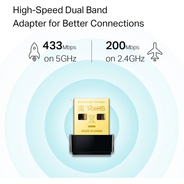 TP-Link Archer T2U Nano - IEEE 802.11ac Dual Band Wi-Fi Adapter for PC Desktop/Notebook - Image 5