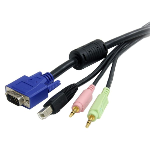 StarTech.com 6 ft 4-in-1 USB VGA KVM Switch Cable with Audio - Image 2