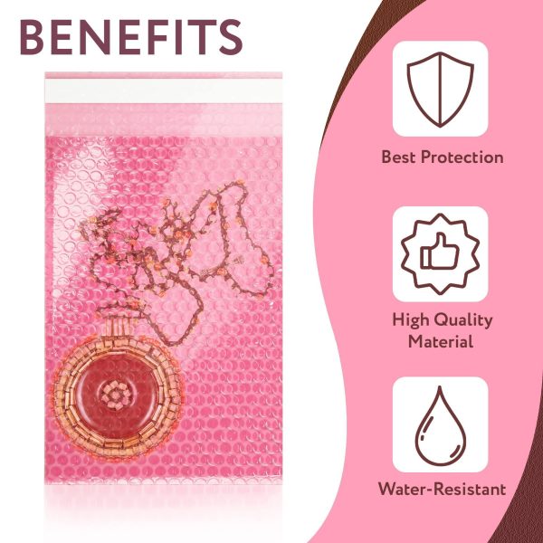 Anti Static Bubble Out Bags 6 x 8.5 Inch. Pack of 25 Pink Polyethylene Self Seal Bubble Pouches. Peel and Seal Bubble Pouch. Waterproof Light Bubble Bags for Packing Electronics Cosmetic - Image 4
