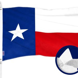 G128 Texas TX State Flag | 4x6 Ft | ToughWeave Series Embroidered 300D Polyester | Embroidered Design, Indoor/Outdoor, Brass Grommets