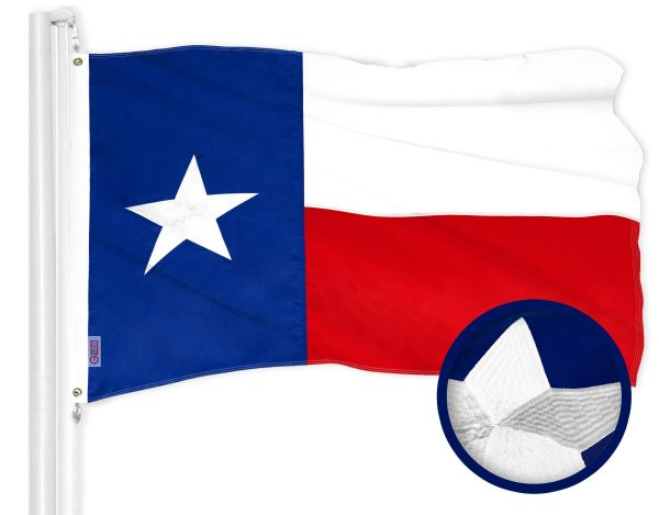 G128 Texas TX State Flag | 4x6 Ft | ToughWeave Series Embroidered 300D Polyester | Embroidered Design, Indoor/Outdoor, Brass Grommets