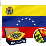 G128 Venezuela 7 Stars Venezuelan Flag | 4x6 Ft | Double ToughWeave Series Double Sided Embroidered 210D Poly | Country Flag, Embroidered Design, Indoor/Outdoor, Brass Grommets, Heavy Duty, 2-ply