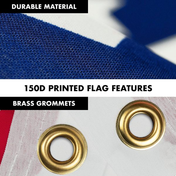 G128 Combo Pack: 6 Feet Tangle Free Spinning Flagpole (Black) Arkansas AR State Flag 3x5 ft Printed 150D Brass Grommets (Flag Included) Aluminum Flag Pole - Image 4