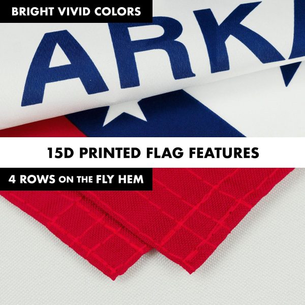 G128 Combo Pack: 6 Feet Tangle Free Spinning Flagpole (Black) Arkansas AR State Flag 3x5 ft Printed 150D Brass Grommets (Flag Included) Aluminum Flag Pole - Image 5