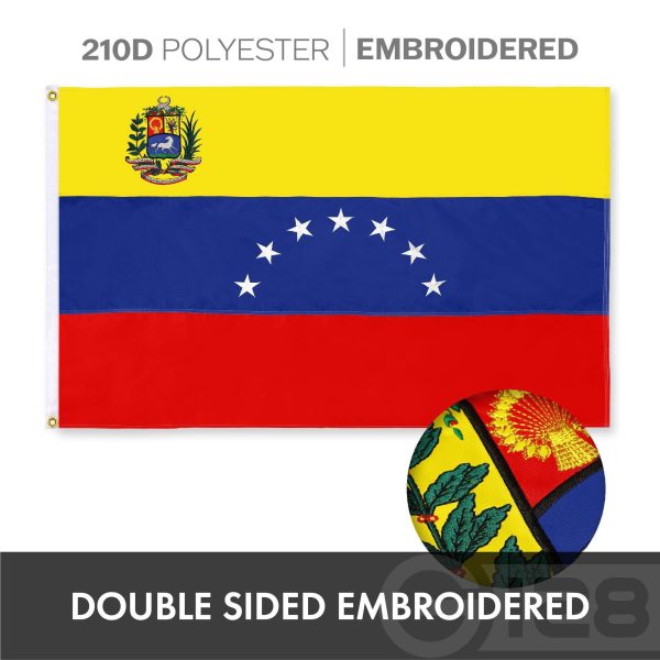 G128 Combo Pack: American USA Flag ToughWeave Series 4x6 Ft Single Sided & Venezuela 7 Stars Venezuelan Flag Double Sided 4x6 Ft Double ToughWeave Series | Both Embroidered Polyester, Brass Grommets - Image 6