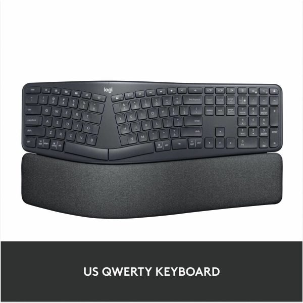 Logitech ERGO K860 Split Ergonomic Keyboard, Wireless Connectivity, Graphite - Image 2