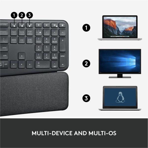 Logitech ERGO K860 Split Ergonomic Keyboard, Wireless Connectivity, Graphite - Image 9