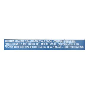 Wild Planet Wild Albacore Tuna - No Salt Added - Case of 12 - 5 oz.