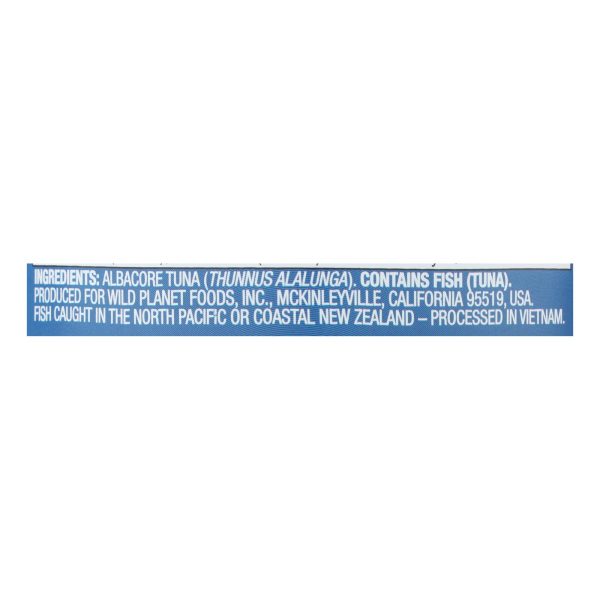 Wild Planet Wild Albacore Tuna - No Salt Added - Case of 12 - 5 oz.