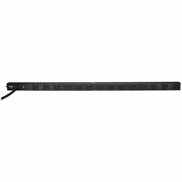 Eaton Tripp Lite Series 1.9kW Single-Phase 120V Basic PDU, 14 NEMA 5-15/20R Outlets, NEMA L5-20P Input with 5-20P Adapter, 15 ft. (4.57 m) Cord, 0U Vertical - Image 2