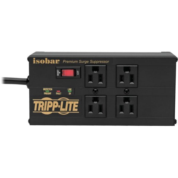 Eaton Tripp Lite Series Isobar 4-Outlet Surge Protector, 8 ft. (2.43 m) Cord, Right-Angle Plug, 3330 Joules, 2 USB Ports, Metal Housing - Image 4