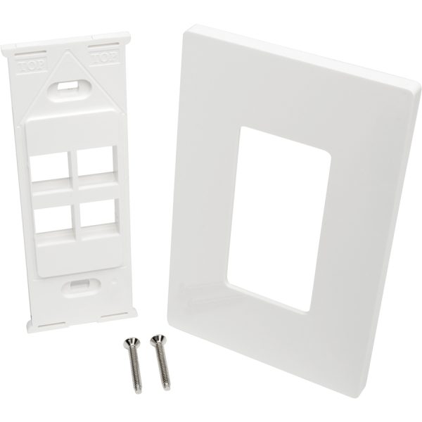 Eaton Tripp Lite Series 4-Port Keystone Single-Gang Faceplate, White, TAA - Image 3