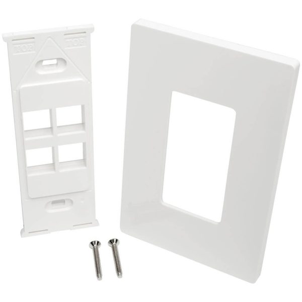 Eaton Tripp Lite Series 4-Port Keystone Single-Gang Faceplate, White, TAA - Image 4