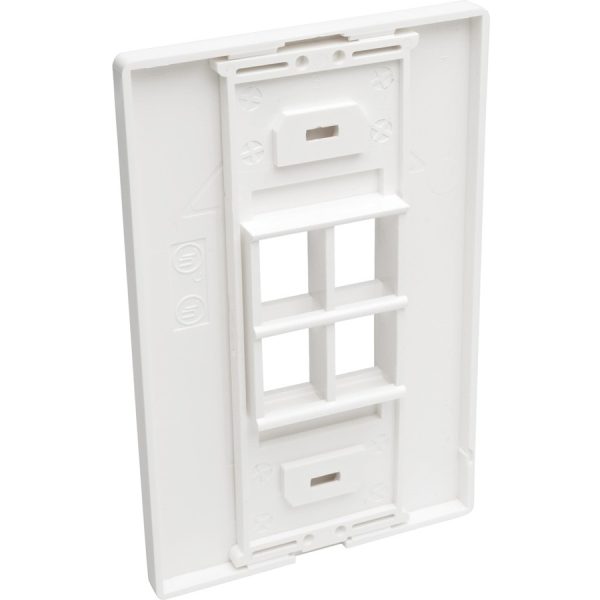 Eaton Tripp Lite Series 4-Port Keystone Single-Gang Faceplate, White, TAA - Image 5