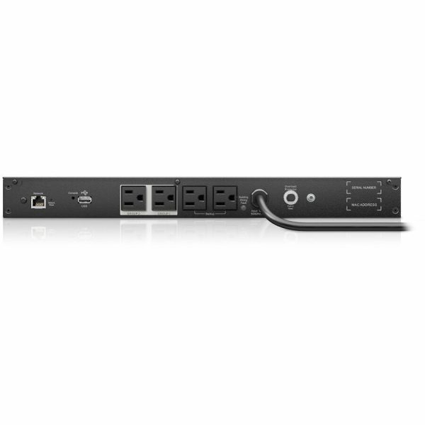 APC Smart-UPS, Line Interactive, 500VA, Lithium-ion, Rackmount 1U, 120V, 4x NEMA 5-15R outlets, Network Card, Short Depth - Image 3