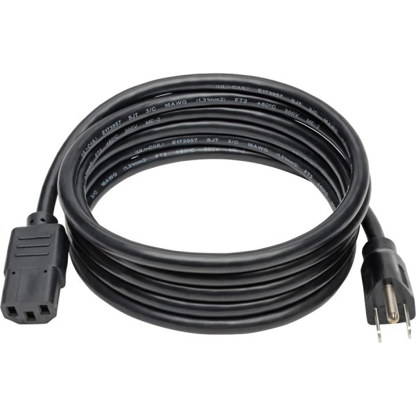 Eaton Tripp Lite Series Desktop Computer AC Power Cable, NEMA 5-15P to C13 - 13A, 125V, 16 AWG, 8 ft. (2.43 m), Black - Image 2