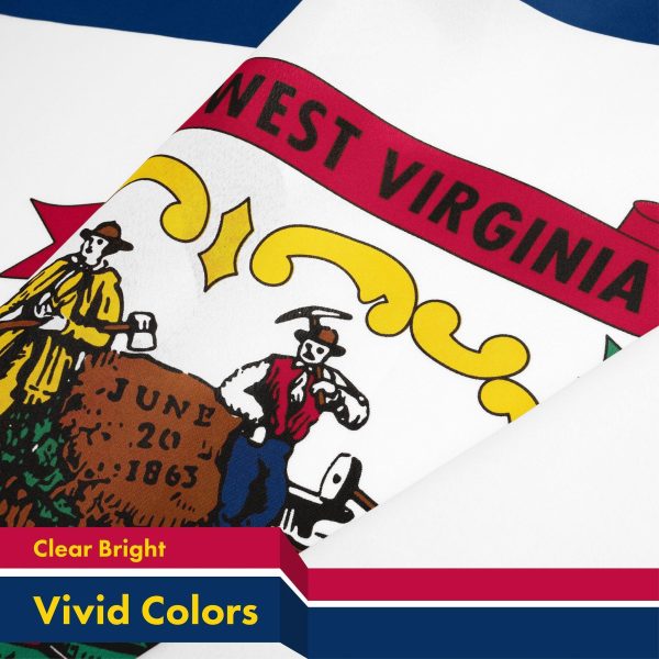 G128 Combo Pack: American USA Flag 3x5 Ft & West Virginia Flag 3x5 Ft, Both Printed 150D Polyester, Indoor/Outdoor, Brass Grommets - Image 4