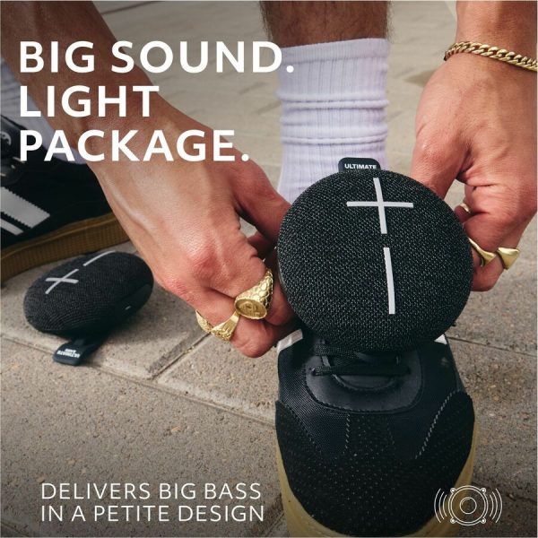 ULTIMATE EARS MINIROLL Ultra-Portable Waterproof Bluetooth Speaker, Big Bass, IP67 Dustproof, 131 ft (40 m) Range - Gentle Black - Image 5