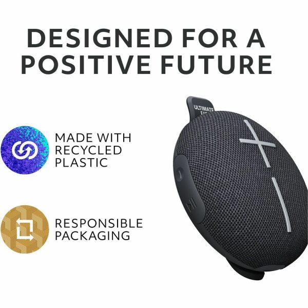 ULTIMATE EARS MINIROLL Ultra-Portable Waterproof Bluetooth Speaker, Big Bass, IP67 Dustproof, 131 ft (40 m) Range - Gentle Black - Image 8