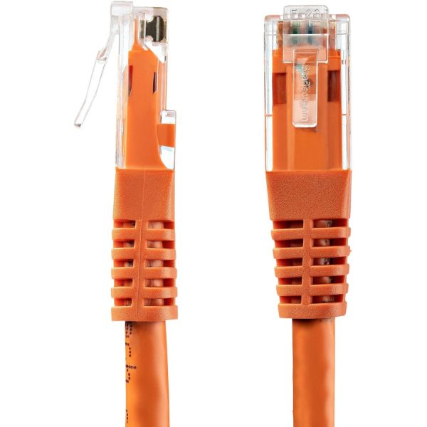 StarTech.com 100ft CAT6 Ethernet Cable - Orange Molded Gigabit - 100W PoE UTP 650MHz Category 6 Patch Cord UL Certified Wiring/TIA - Image 3