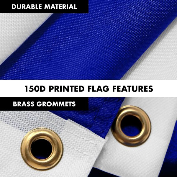 G128 Combo Pack: 6 Feet Tangle Free Spinning Flagpole (Black) Greece Greek Flag 3x5 ft Printed 150D Brass Grommets (Flag Included) Aluminum Flag Pole - Image 4