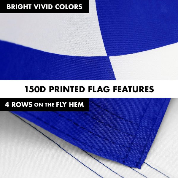 G128 Combo Pack: 6 Feet Tangle Free Spinning Flagpole (Black) Greece Greek Flag 3x5 ft Printed 150D Brass Grommets (Flag Included) Aluminum Flag Pole - Image 5