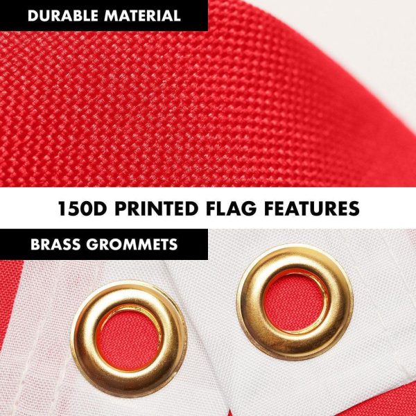G128 Combo Pack: 6 Ft Tangle Free Spinning Flagpole (Silver) & Indonesia Flag 3x5 Ft Printed 150D Polyester, Brass Grommets (Flag Included) Aluminum Flag Pole - Image 4