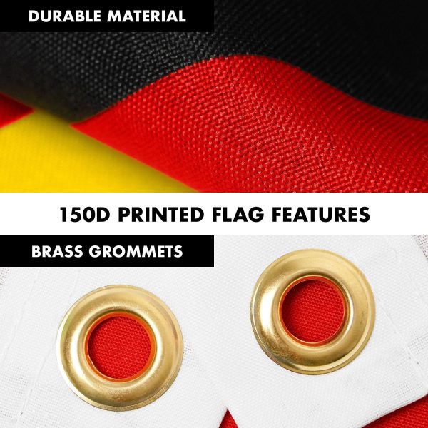 G128 Combo Pack: 6 Ft Tangle Free Aluminum Spinning Flagpole (Black) & Zimbabwe Zimbabwean Flag 3x5 Ft, LiteWeave Pro Series Printed 150D Polyester | Pole with Flag Included - Image 4