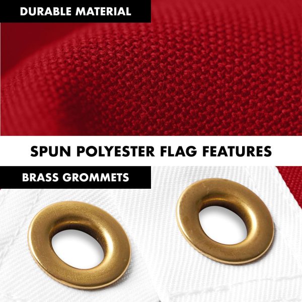 G128 Combo Pack: 5 Ft Tangle Free Aluminum Spinning Flagpole (Silver) & Florida FL State Flag 2.5x4 Ft, StormFlyer Series Embroidered 220GSM Spun Polyester | Pole with Flag Included - Image 4