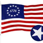 G128 Betsy Ross 1776 Flag | 3x5 Ft | ToughWeave Series Embroidered 300D Polyester | Historical Flag, Embroidered Design, Indoor/Outdoor, Brass Grommets